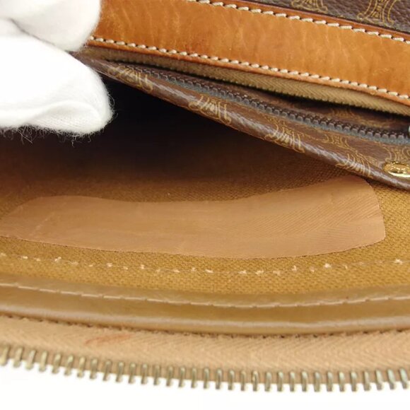 CELINE Boston bag macadam beige PVC ?~ leather Authentic used - Picture 8 of 9